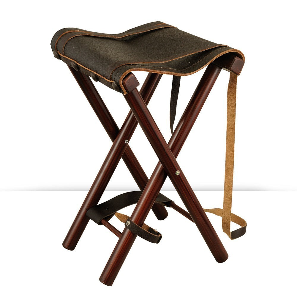 Banqueta de MADERA Y PIEL - 4 PATAS ARCEA