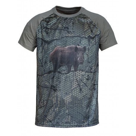 Camiseta "FOREST-PRINT" CAQUI 3D JABALÍ Benisport